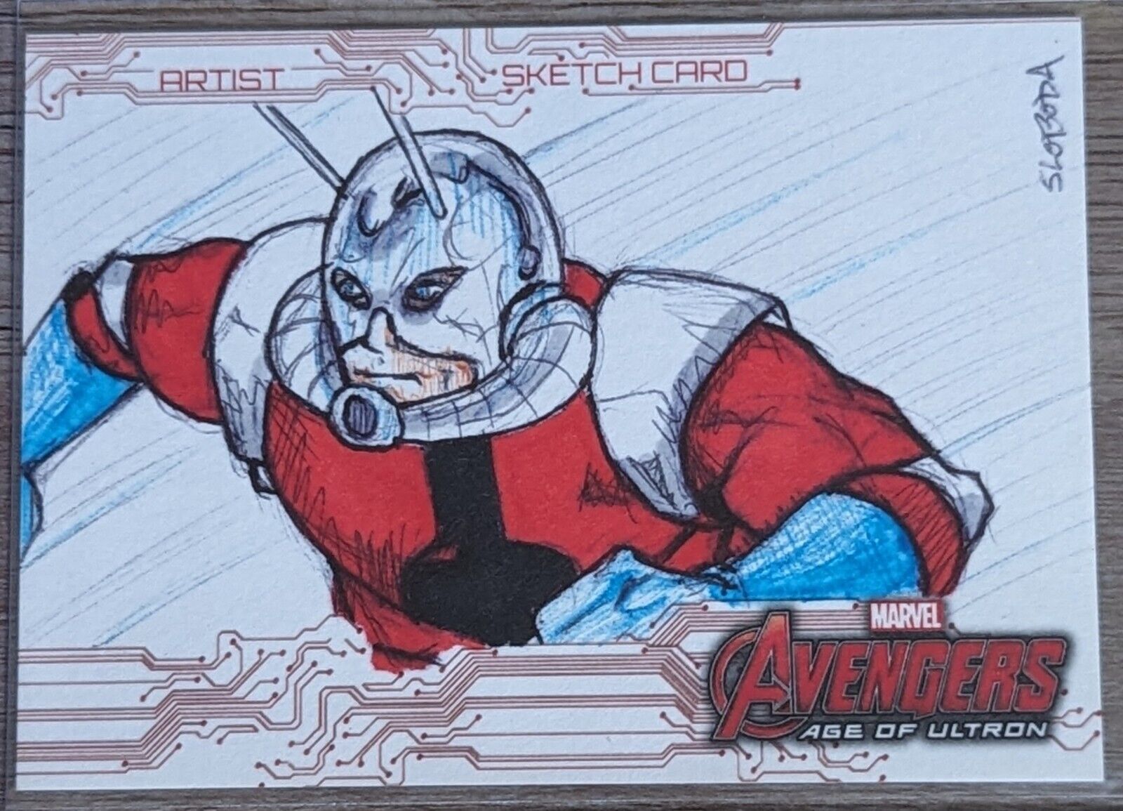 2015 Upper Deck Avengers Age Of Ultron Sketch Card Ant-Man By John Sloboda 1/1