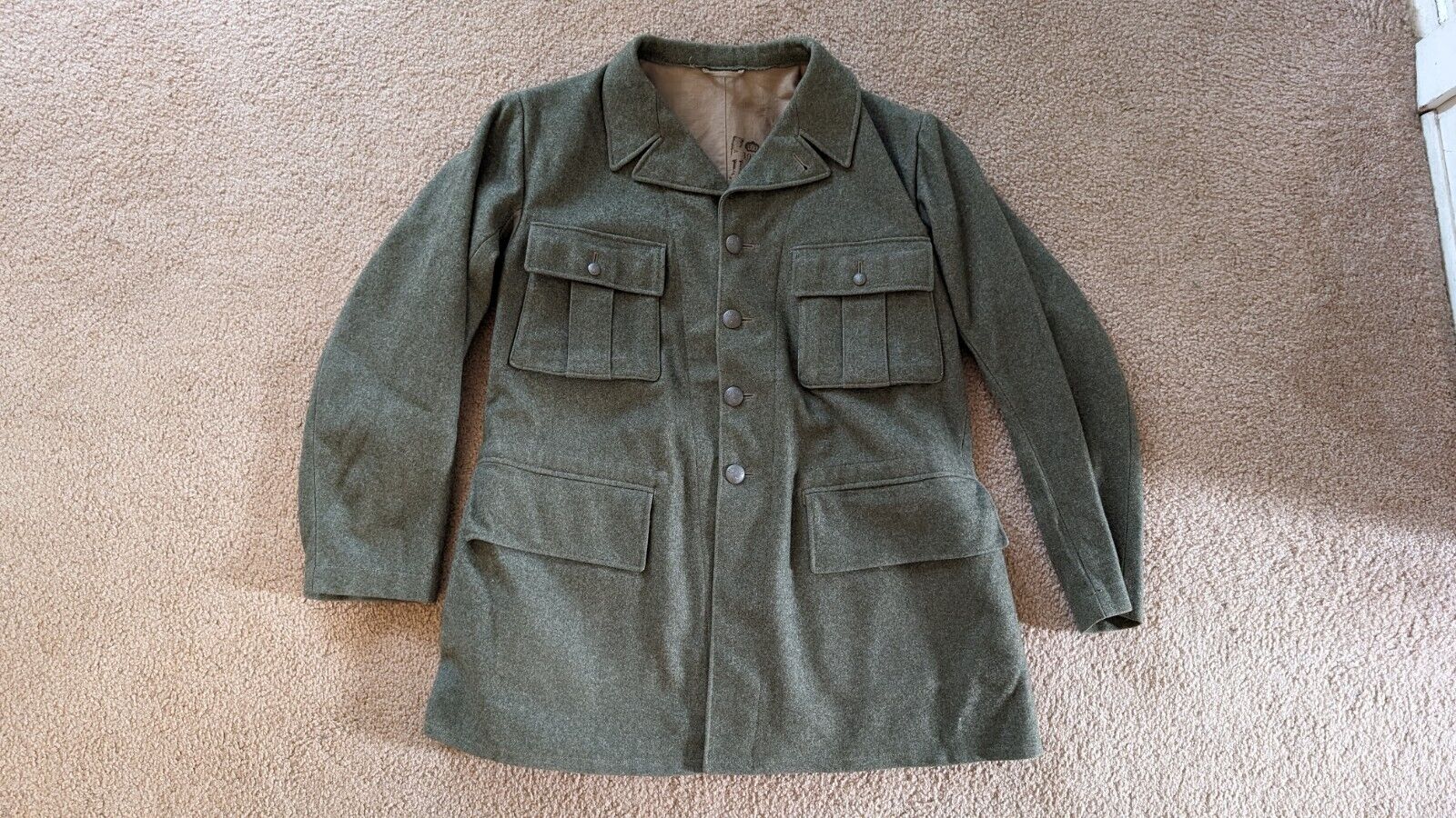 WWII Vintage Military Swedish Wool Uniform 1941 1942 Field Jacket Coat