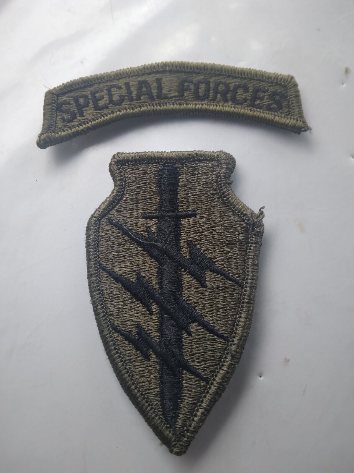 Patch- U S Army Subdued SSI- Special Forces With Tab  (22-1188)