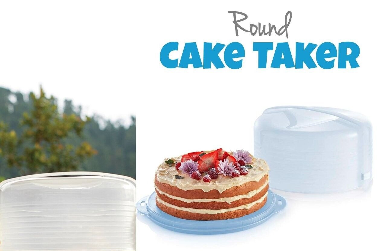 New Tupperware 🔥Sale🔥Round Cake Taker Pie Carrier clear top