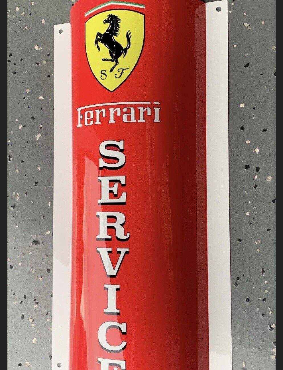 FERRARI SERVICE Red  Curved Retro Style Reproduction Garage Sign
