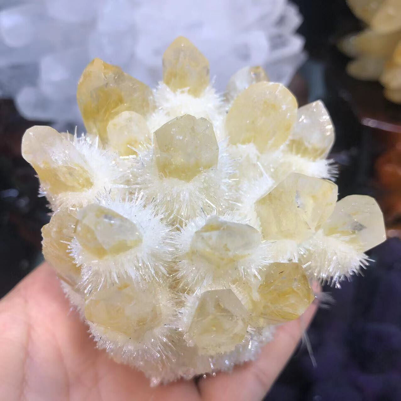 300g+ New Find Yellow Phantom Quartz Crystal Cluster Mineral Specimen Healing