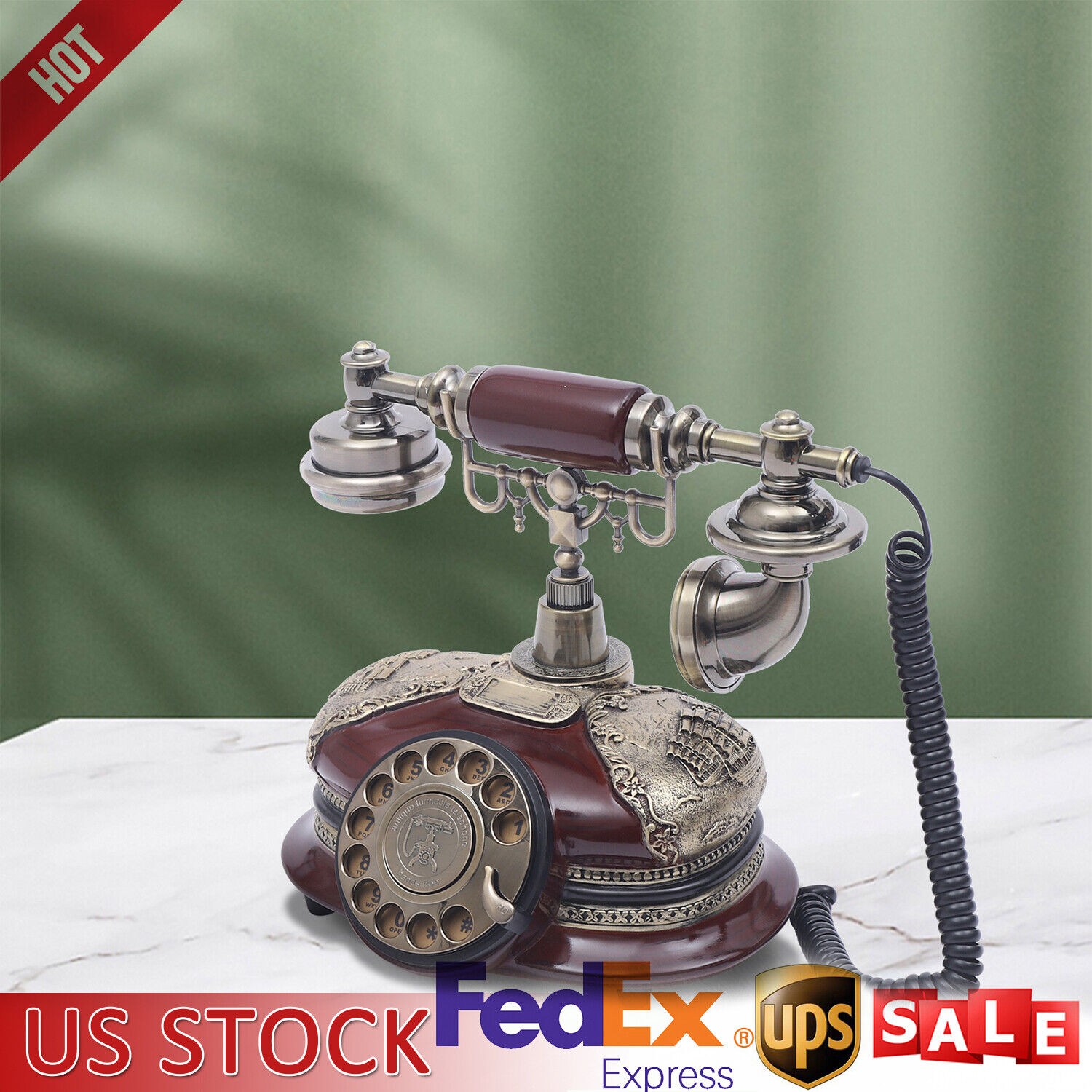 Antique Classic French Rotary Dial Working Telephone Vintage Home Decorations