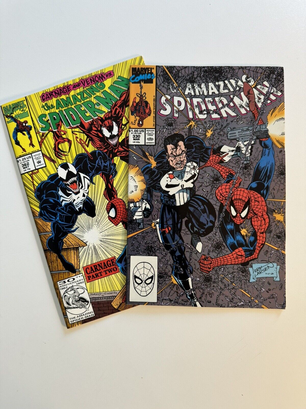Amazing Spider-Man #330 And 362  Carnage Punisher  Marvel Comics 1992 - Lot of 2