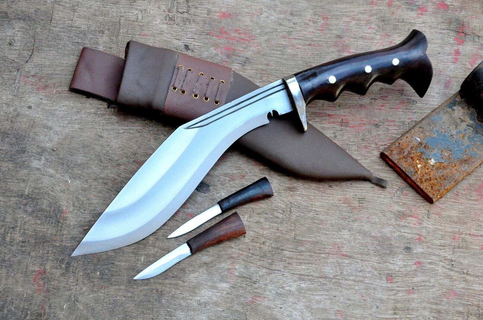 10 inches Long Blade Hand forged Gurkha khukuri knife-knives-forged-working