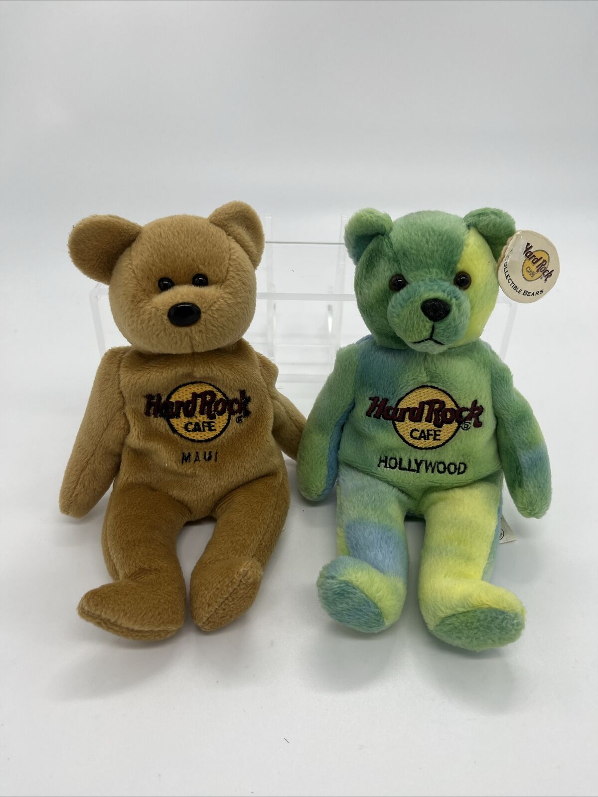 Hard Rock Cafe Hollywood/Maui Tie Dye Beanie Bears Lot Of 2￼