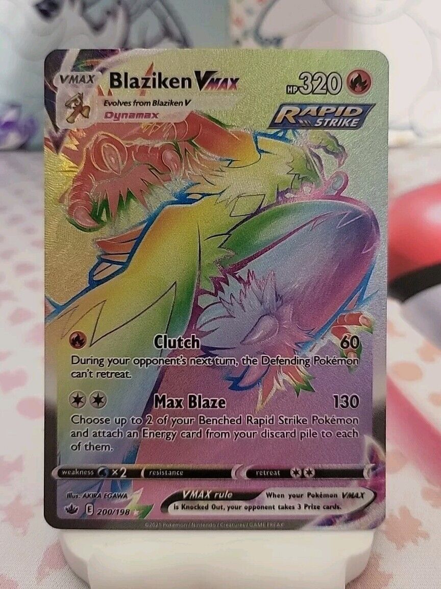 Pokémon TCG - Blaziken VMAX 200/198 - Chilling Reign - Secret Rainbow Rare