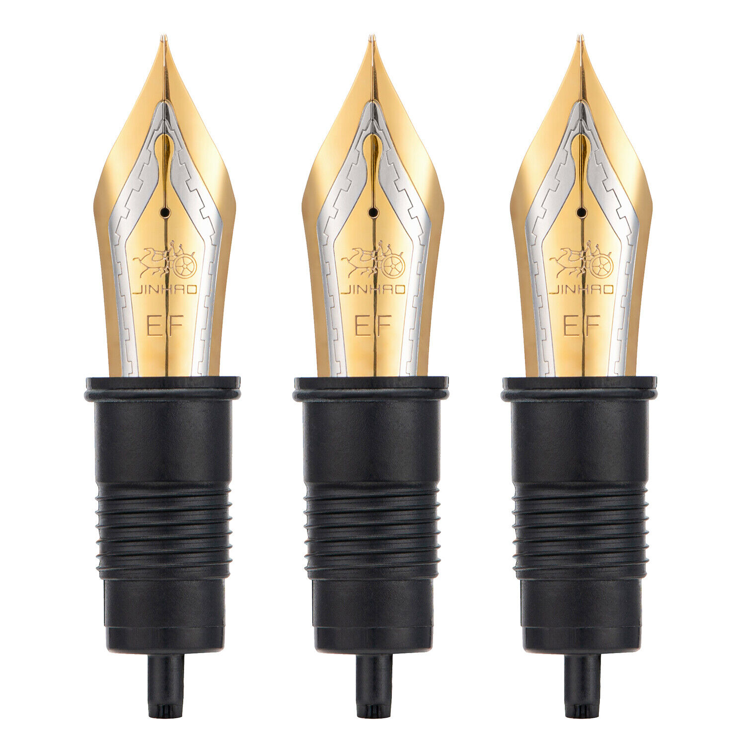 3PCS Jinhao X159 / 9019 Fountain Pen #8 Nibs Replaced EF/F/M Golden / Silver