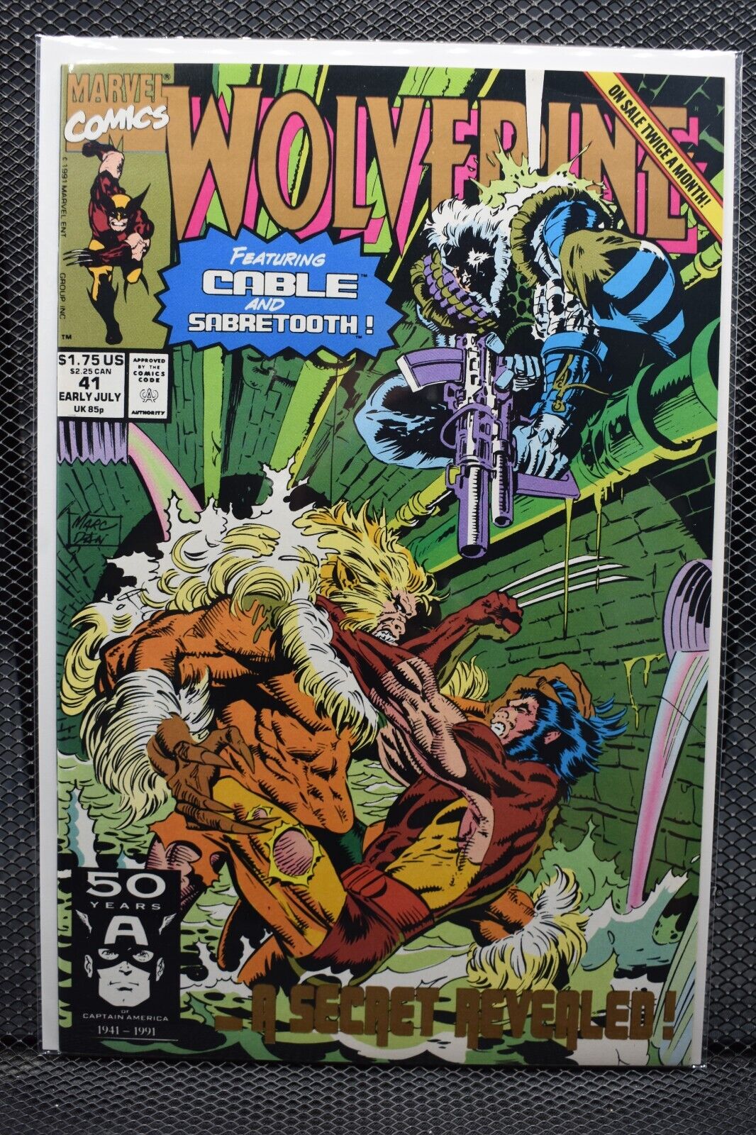 Wolverine #41 2nd Print Gold Variant Marvel 1991 Cable and Sabretooth Appear 9.2
