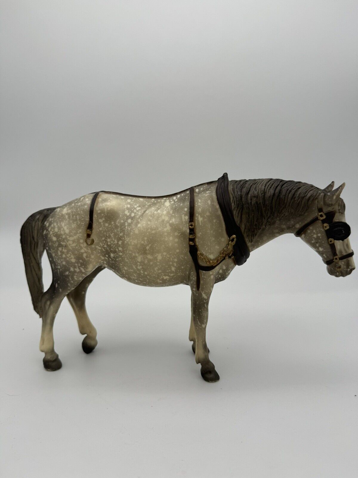 BREYER Horse Old Timer #205 Glossy Lg Spot Dapple Gray 1966-87 Vintage (no hat)