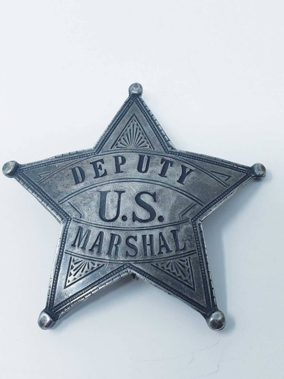 Vintage Deputy US Marshal Badge.  Sterling signed W KUHN