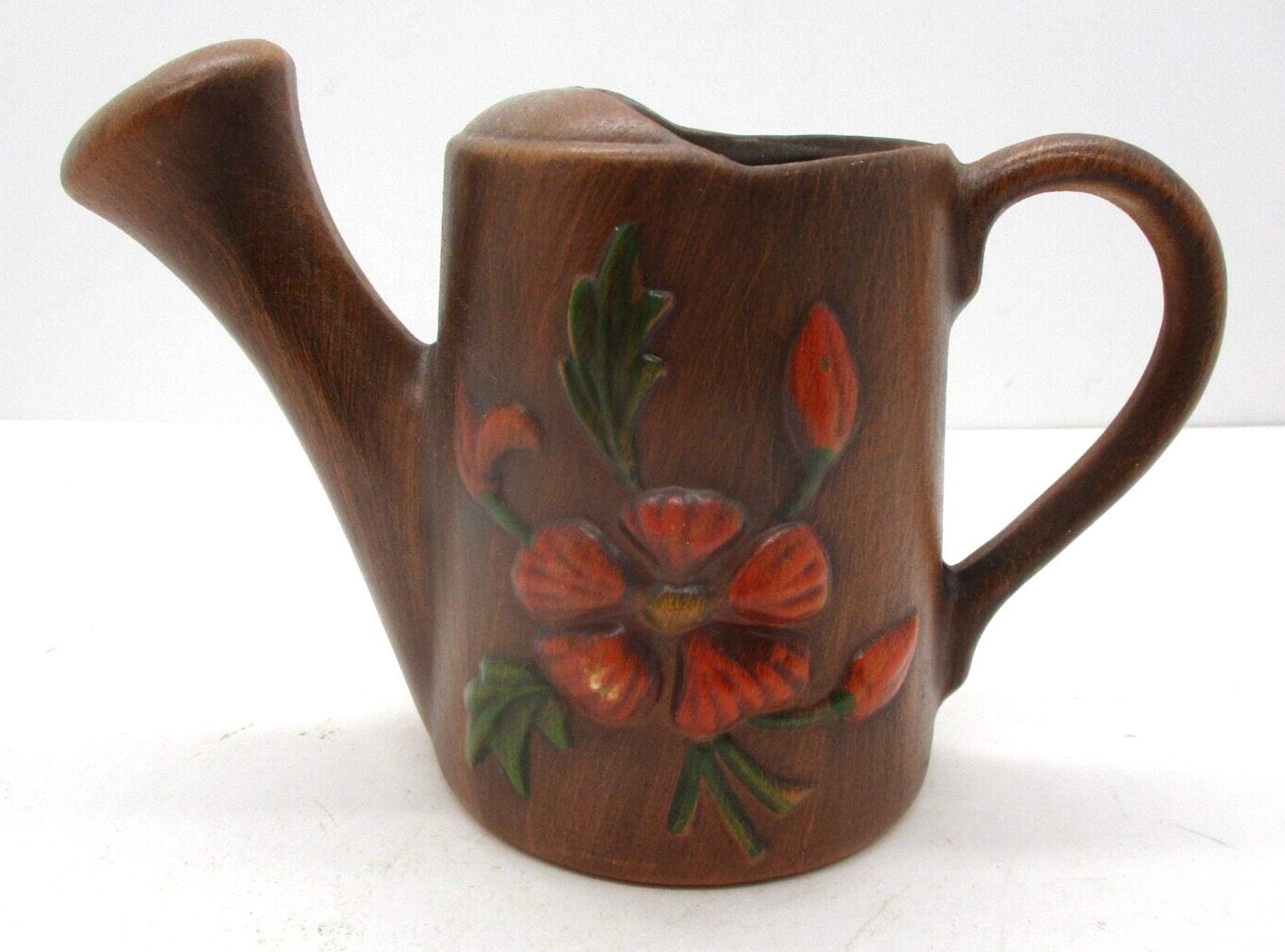 Vintage Ceramic Floral Watering Can Planter