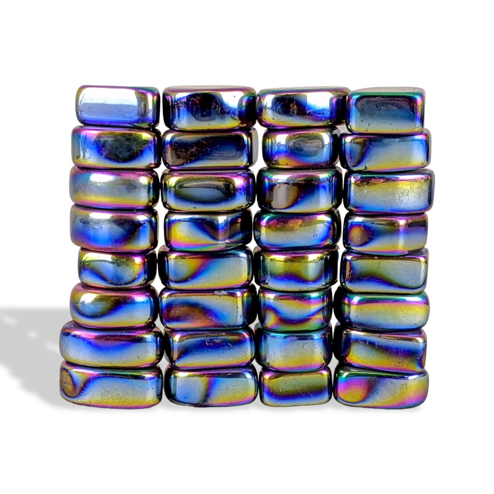 Magnetic Rainbow Hematite (10 Pieces) Sticky Stones Iridescent Polished Crystals