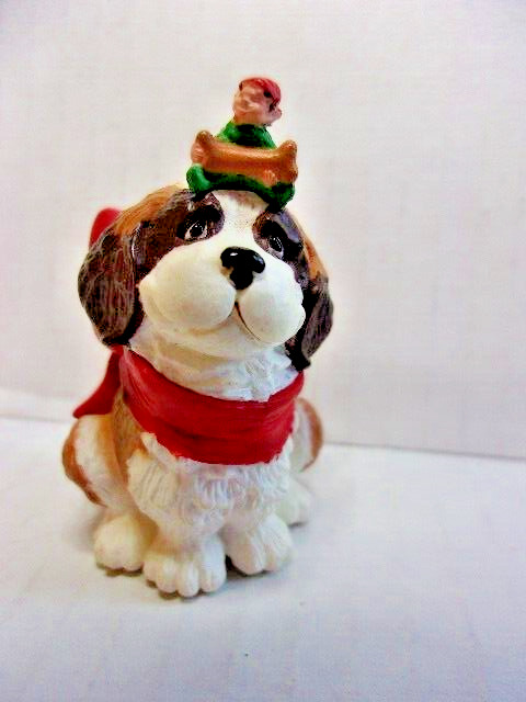 Hallmark 1986 PUPPY\'S BEST FRIEND Ornament Vintage St Bernard Dog & Elf