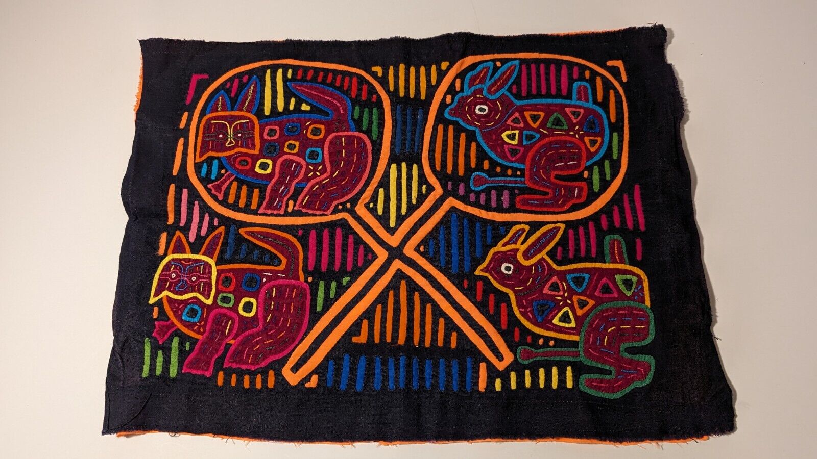 Vintage Panamanian, Mola Indigenous Textile Art