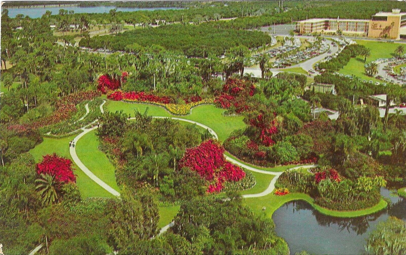 Vintage Florida Chrome Postcard Cypress Gardens Aerial Scene View