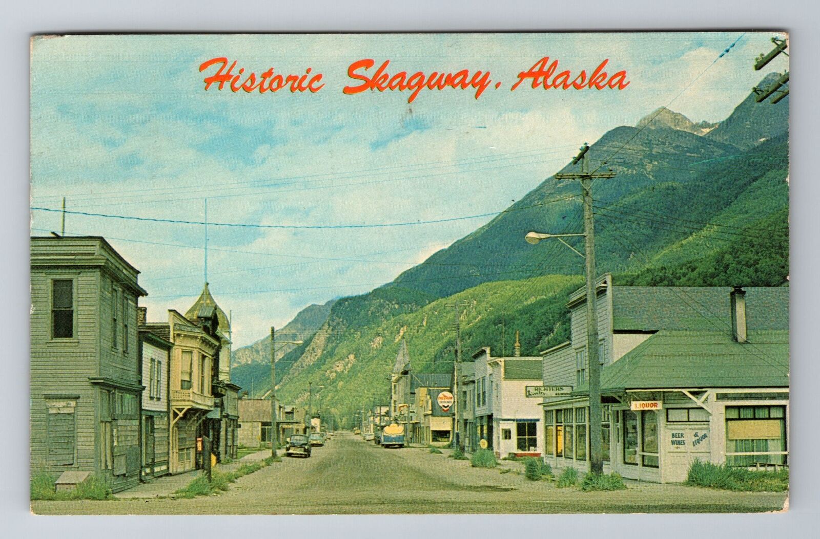 Skagway, AK-Alaska, View Of Town Antique c1967, Vintage Souvenir Postcard