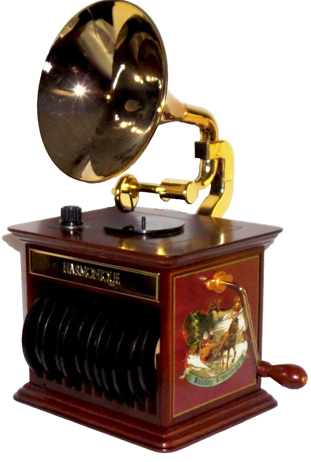 Mr. Christmas Harmonique Gramophone 12 Mini Records Plays Christmas Songs