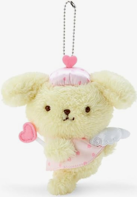 Japan Sanrio Pompompurin Dog Dreams Angel Plush LARGE Key Bag Holder Toy Mascot