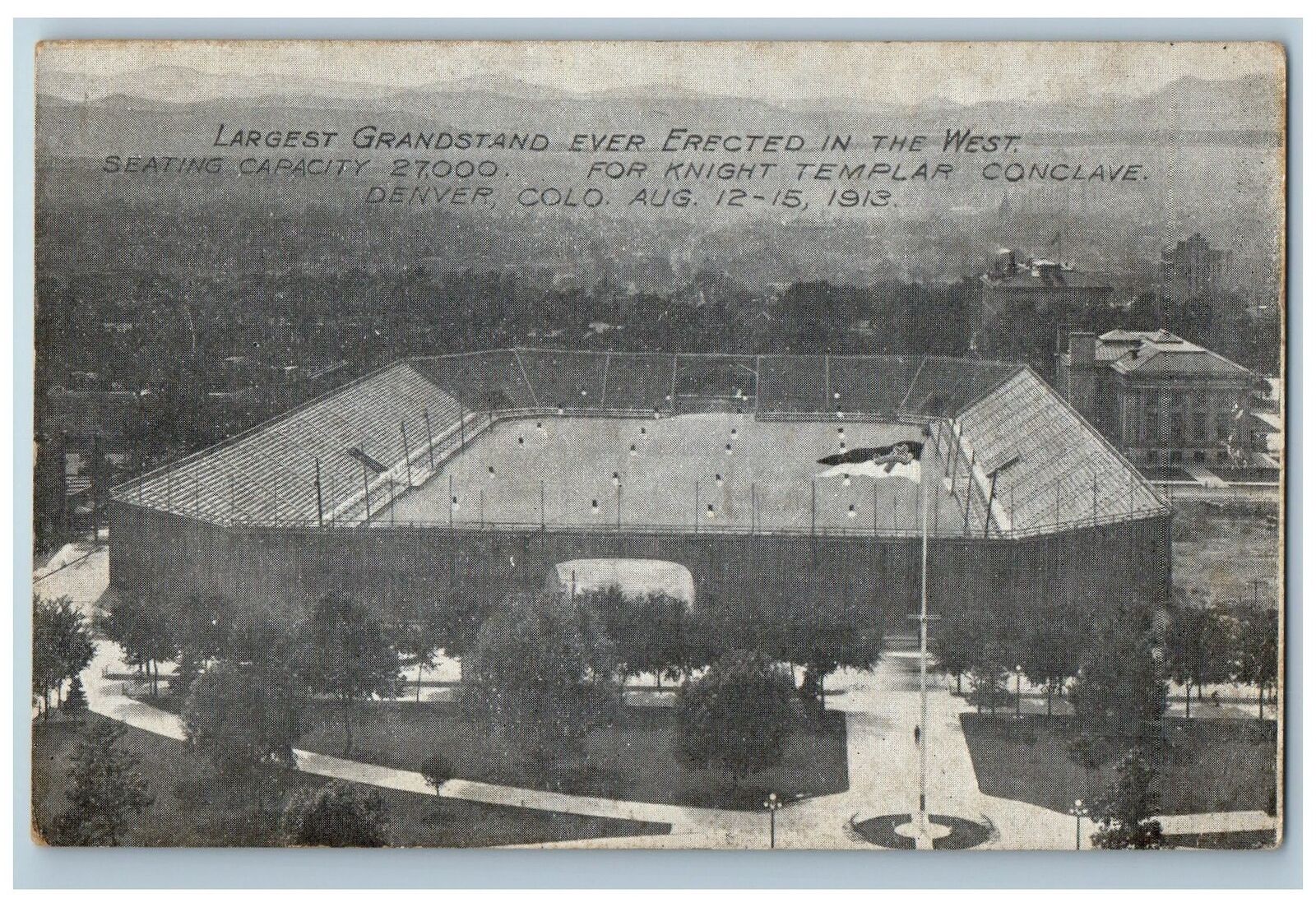 Denver Colorado Postcard Largest Grandstand Ever Erected In West c1910s Vintage