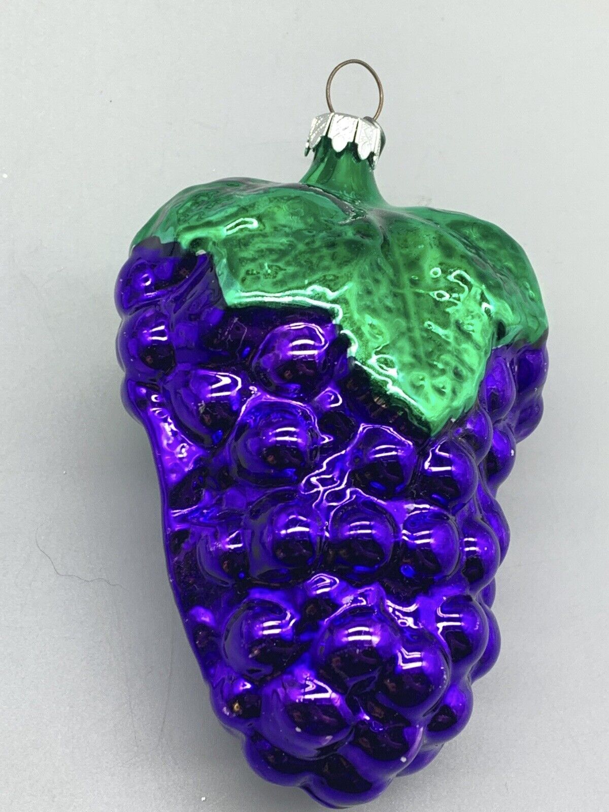 Vintage Mercury Glass Purple Grape Christmas Ornament (German?)