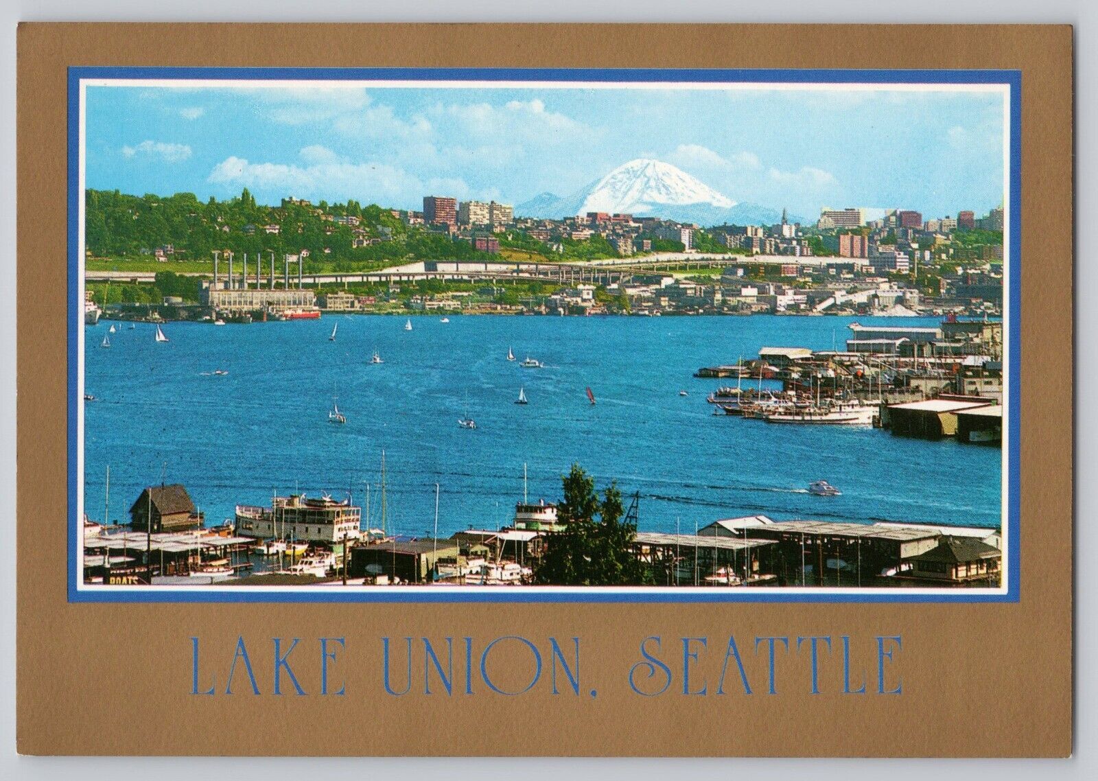 Lake Union I5 Mount Rainier Boats Sailing Seattle WA