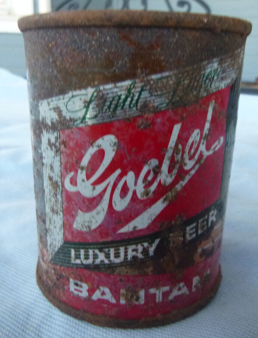 vintage Goebel 8oz  Bantam flat top beer can Private Stock 22 ad in Life