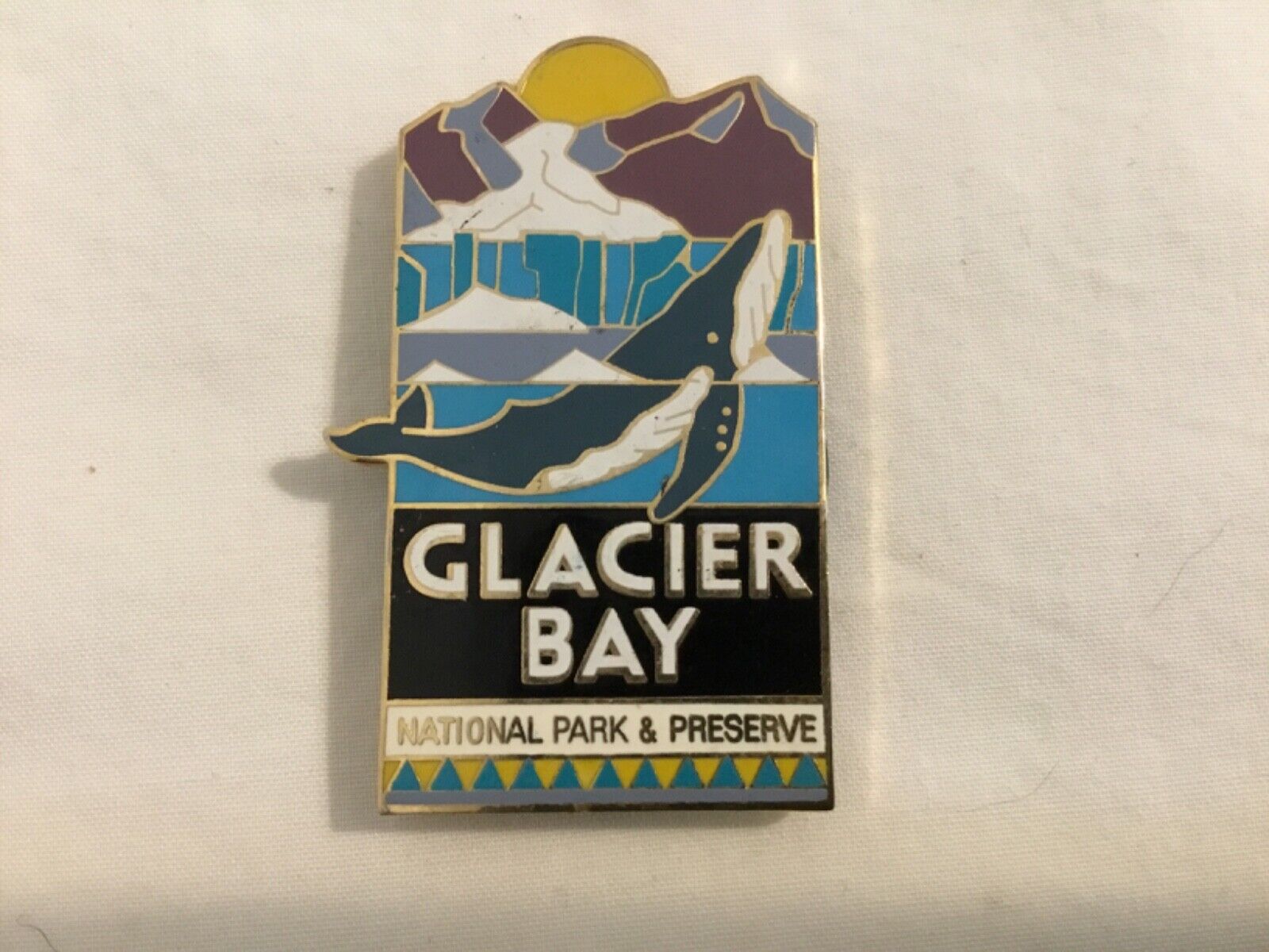 Glacier Bay National Park, Whale, Vintage Refrigerator Magnet, Metal, Alaska, AK