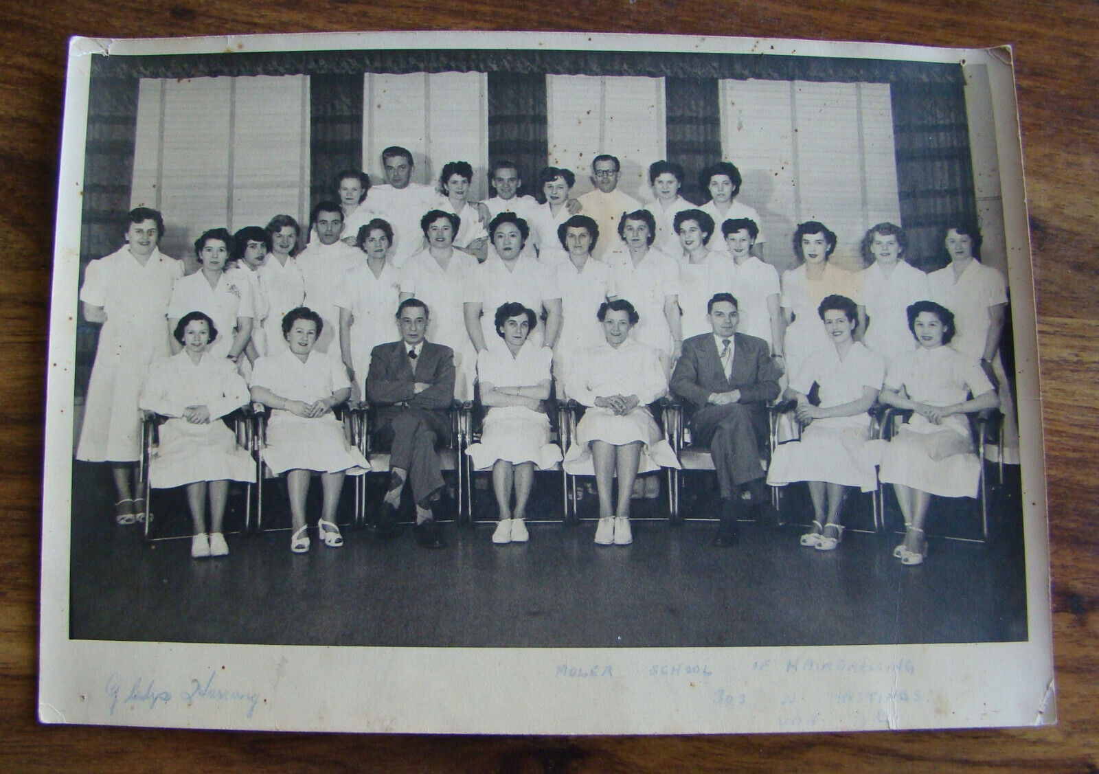1950s Class Photo Moler School of Hair Dressing Vancouver Canada beauty school