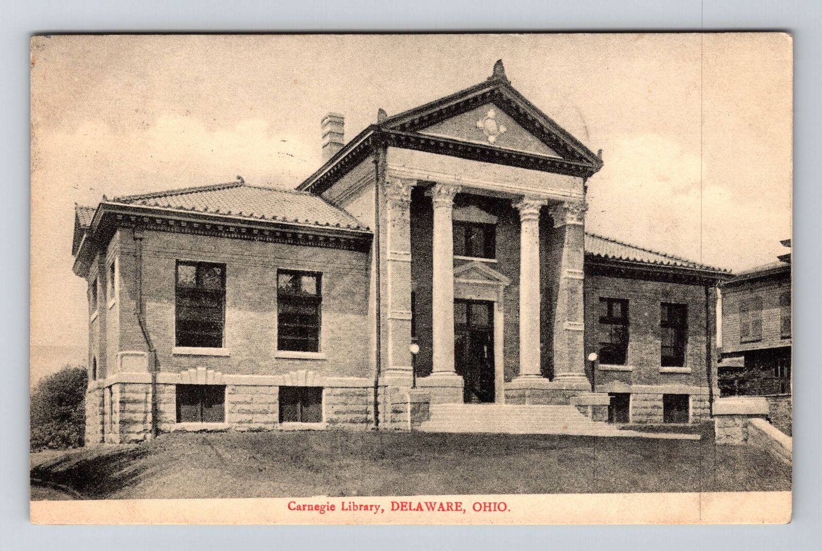 Delaware OH-Ohio, Carnegie Library, Vintage Postcard