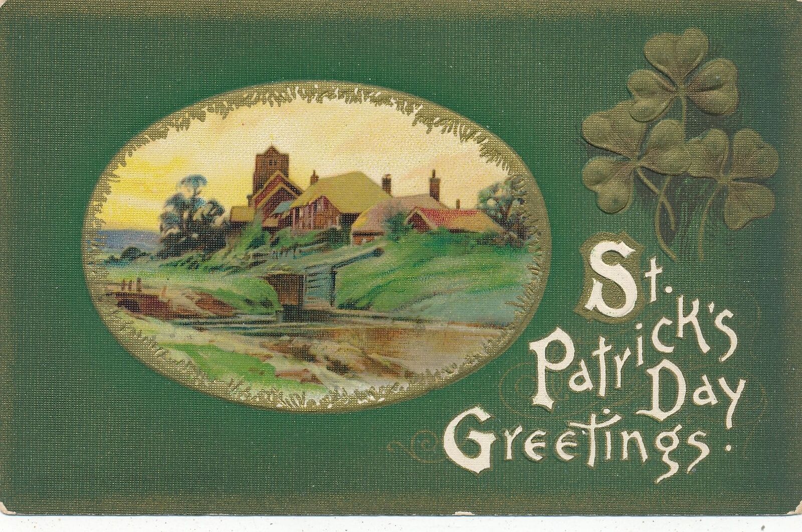 ST. PATRICK\'S DAY - Country Scene St. Patrick\'s Day Greetings Postcard