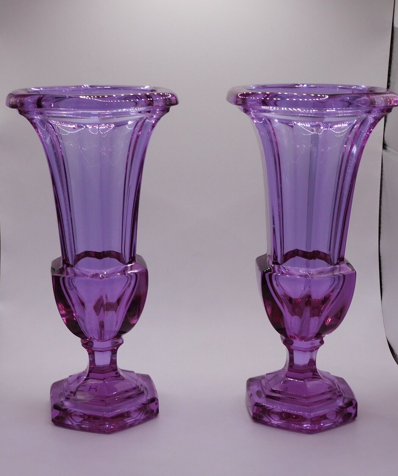 Friedrich Kristall Germany Neodymium 24% lead crystal vases vintage