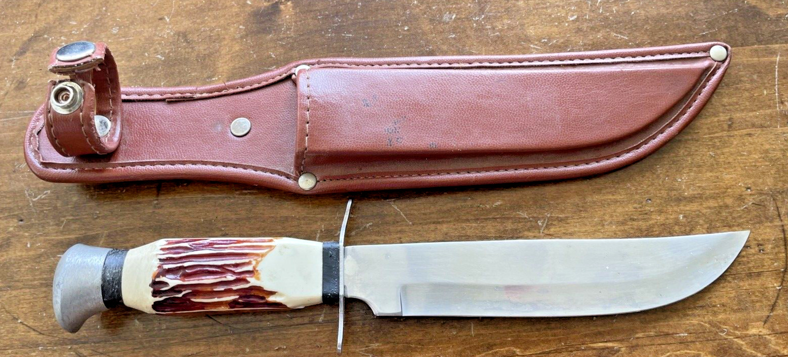 Vintage TRAMONTINA Brazil Fixed Blade Hunting Knife--939.24