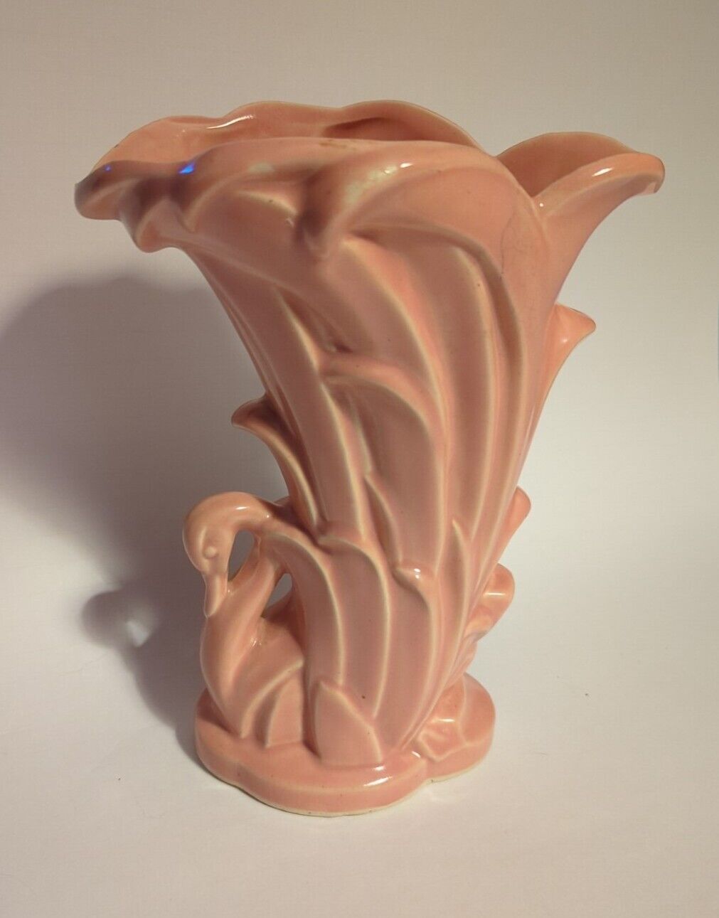Pink Vintage McCoy Swan Vase 9 Inches