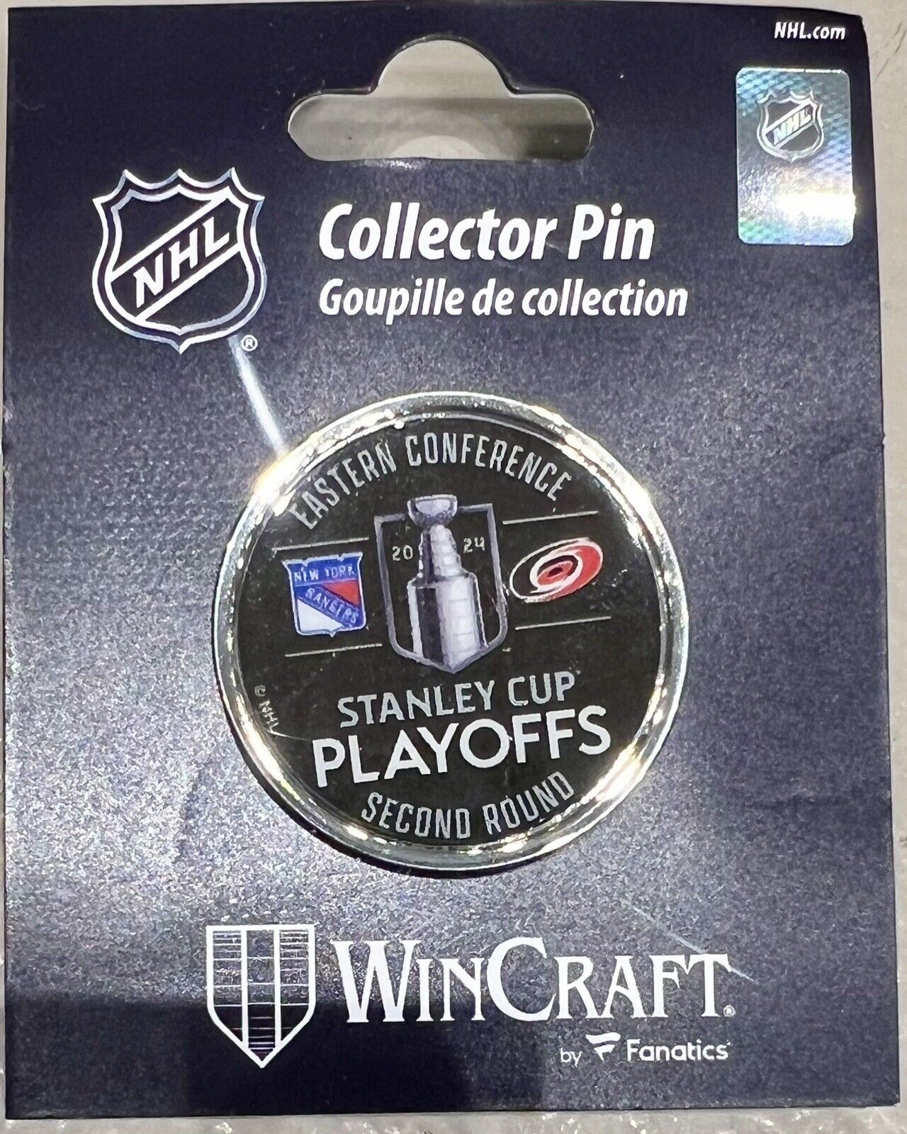 NY RANGERS PIN 2024 NHL STANLEY CUP PLAYOFFS CAROLINA HURRICANES ROUND 2