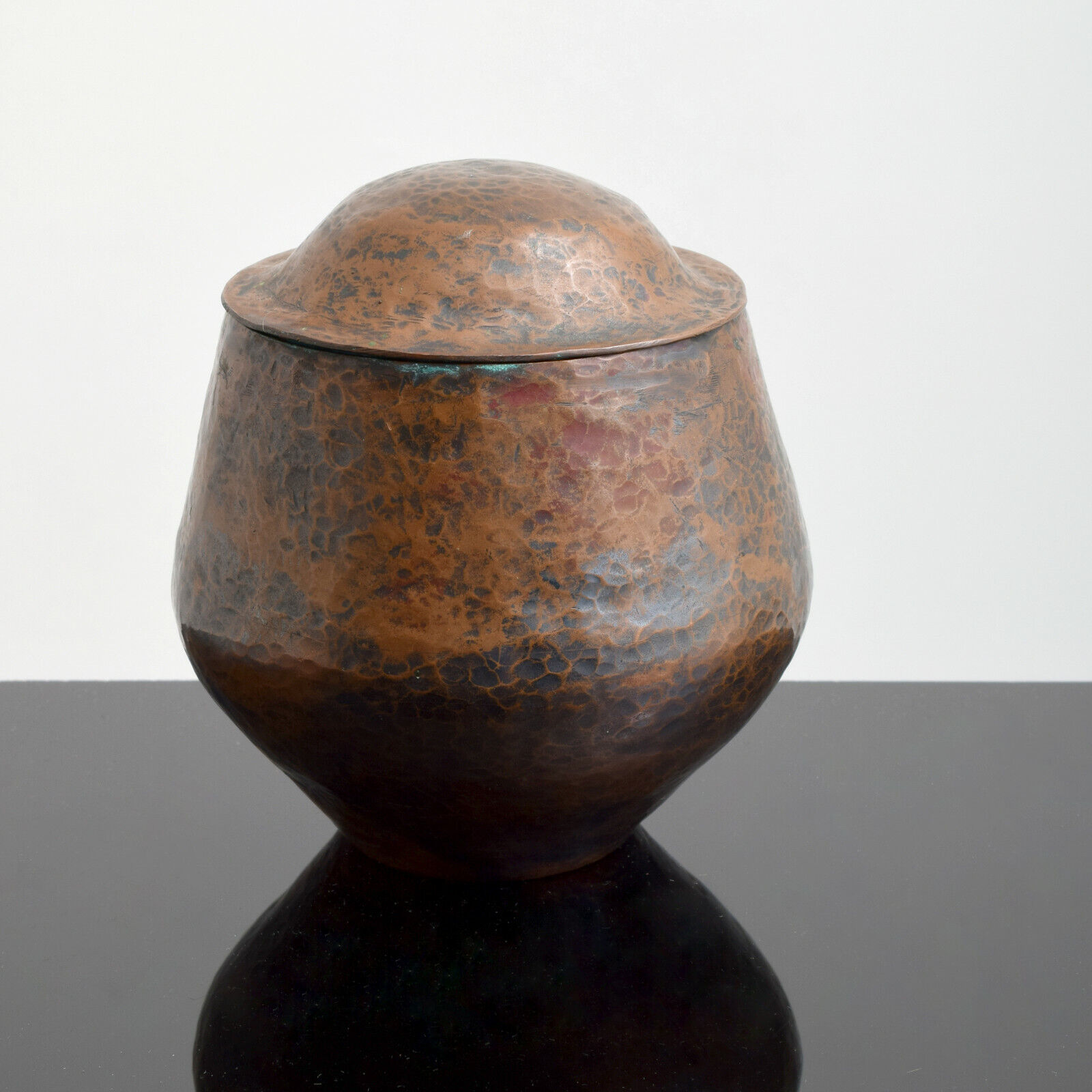 Boston Arts & Crafts Hammered Copper Covered Vase c1905
