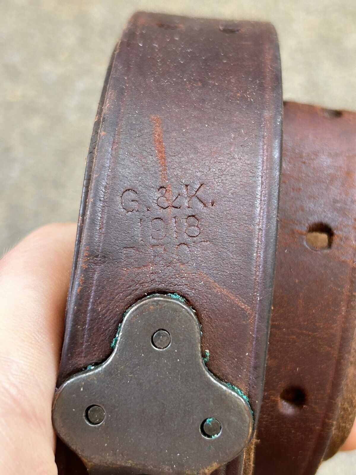 FINE Original WW2 WW1 M1907 Leather Sling M1 Garand, M1917 Winchester Dated 1918