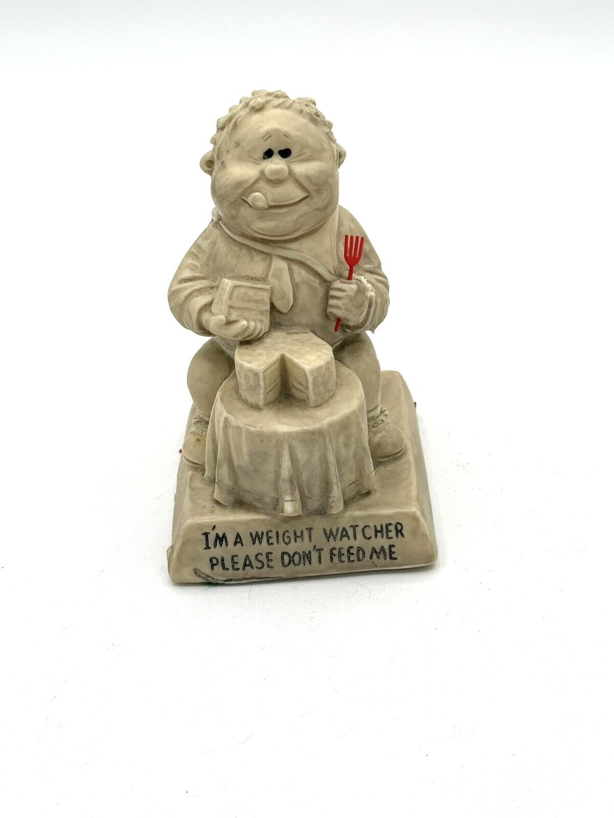 Vintage 1970 Russ & Wallace Berrie Statue Weight Watcher Don't Feed Me funny