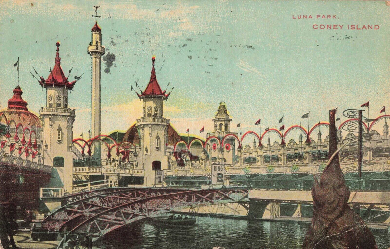 Luna Park Coney Island New York NY Hippodrome 1911 Postcard