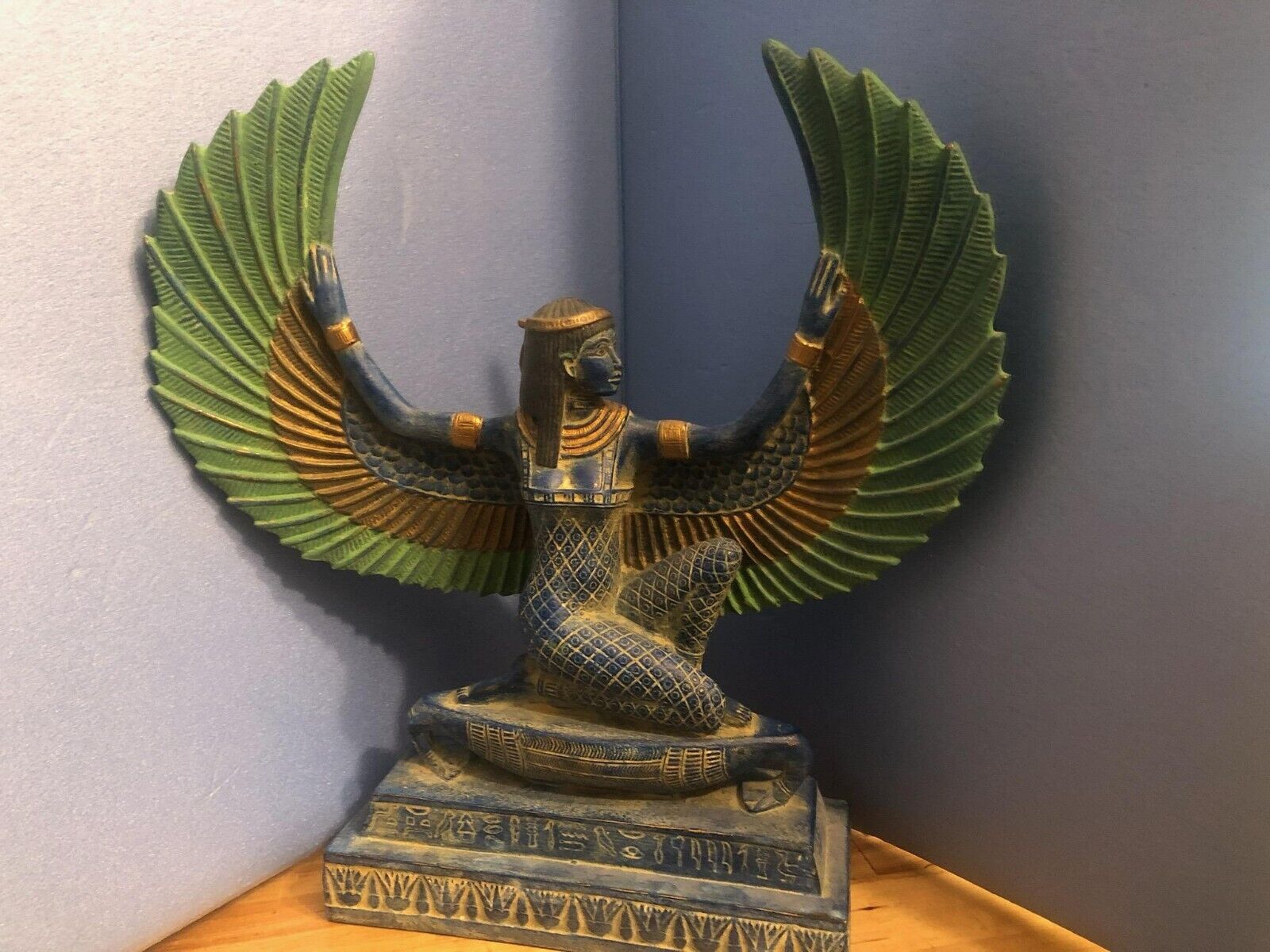 Large New Handmade Museum Replica Egyptian Isis Statue (15x13 inches)