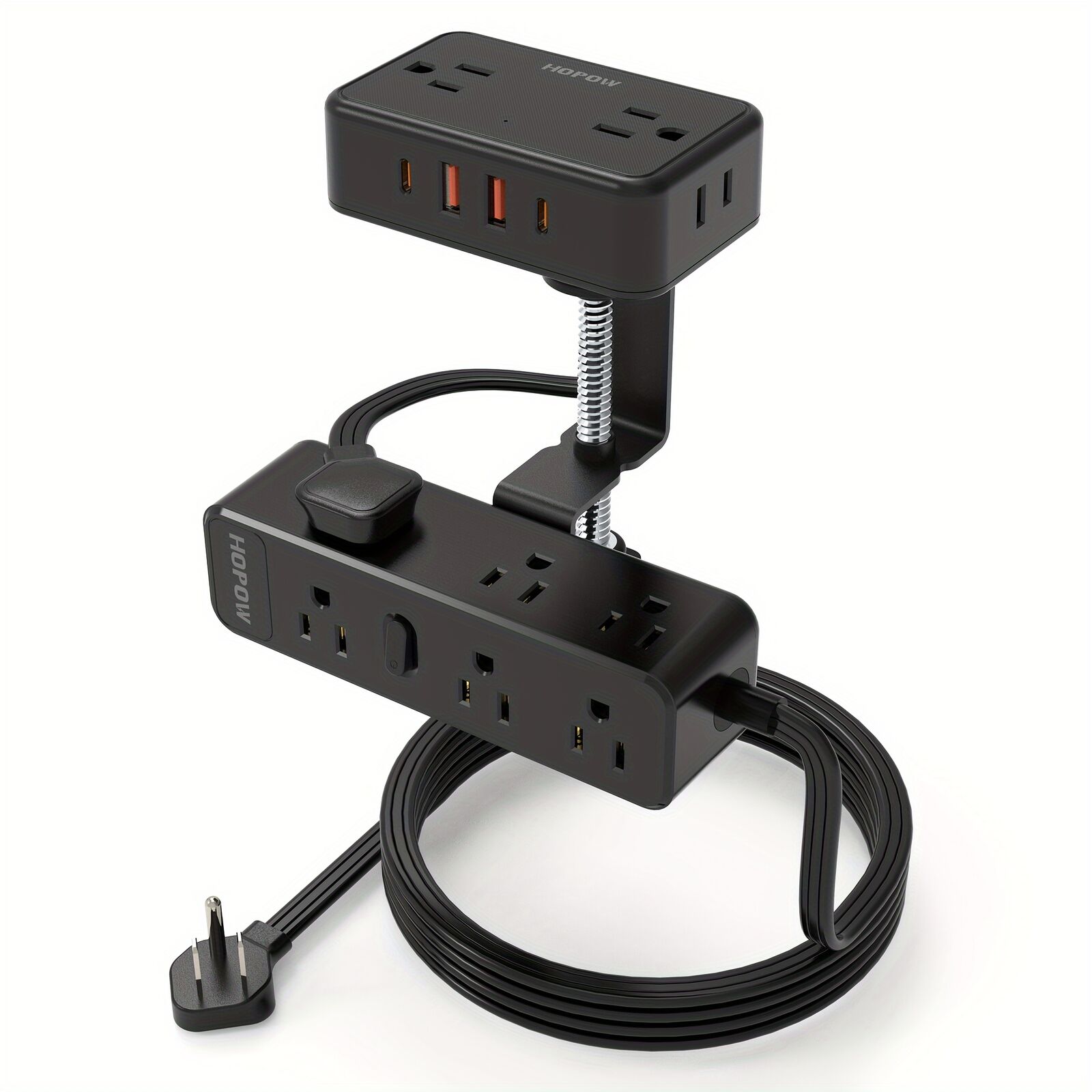 CLOVER Desk Clamp Power Strip, with 13 Outlets 2 USB-A Ports And 2USB-C Ports,