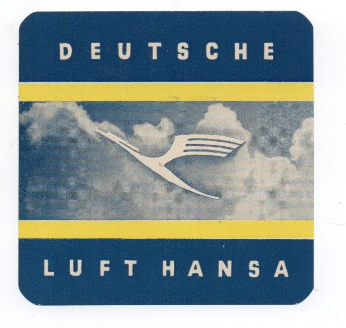 Old Deutsche Lufthansa Airlines Luggage Label
