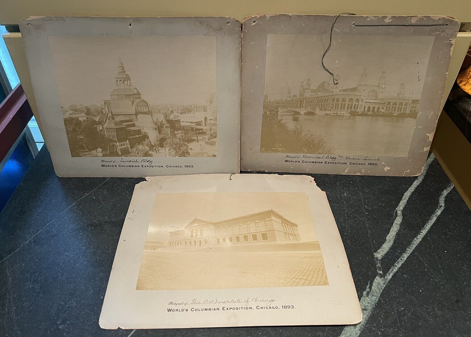 Chicago World's Columbia’s Exposition ~ Lot of Three Antique Photos ~ 1893