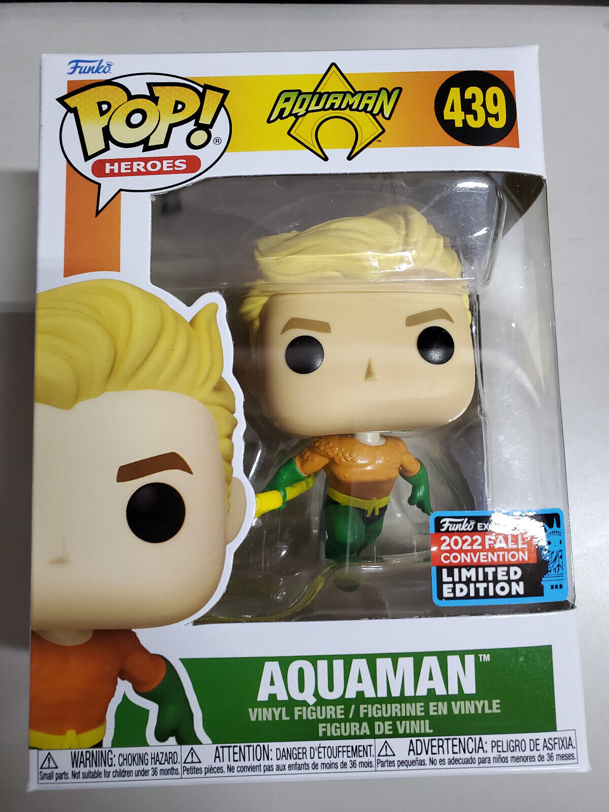 Funko Pop DC Heroes AQUAMAN #439 NYCC 2022 OFFICIAL  Convention LIMITED EDITION
