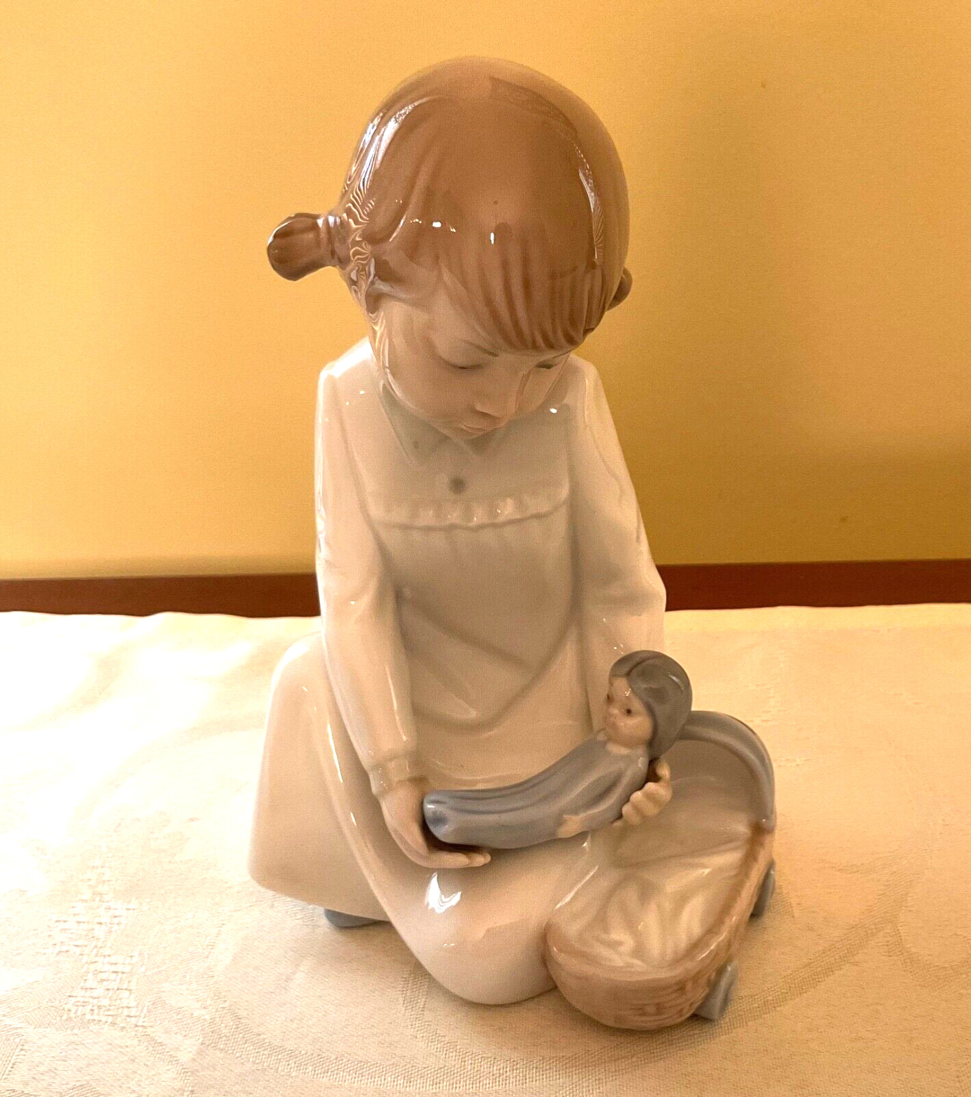 Vintage Nao by Lladro Little Girl with Doll/Carriage - Excellent condition