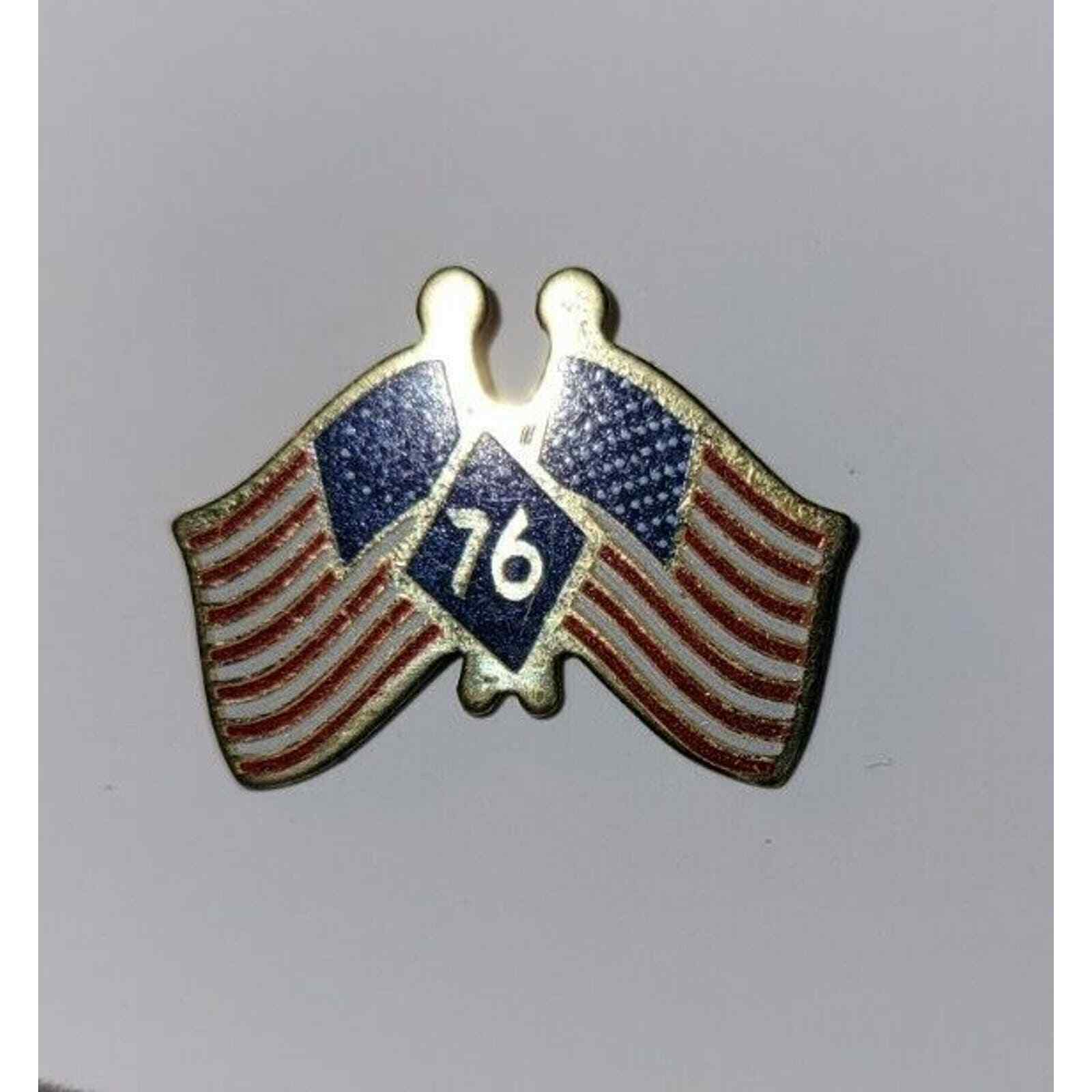 Vintage American Flag Pins 1976 Bicentennial Patriotic Silver-tone