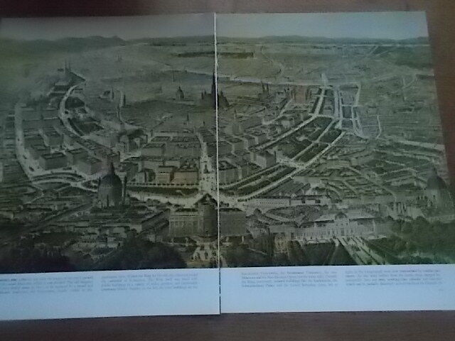 Print Panoramic Aerial View VIENNA PLAN Map Austria - THE NINETEENTH CENTURY 