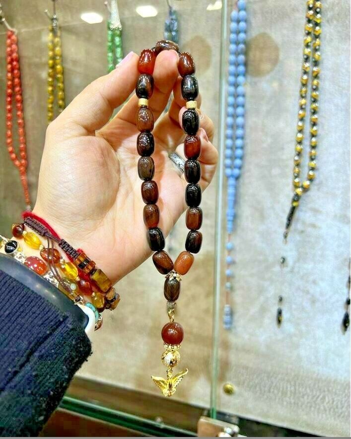 Handmade Natural Stone Misbaha Prayer Beads Rosary Tasbeeh Tasbih Tesbih Islamic