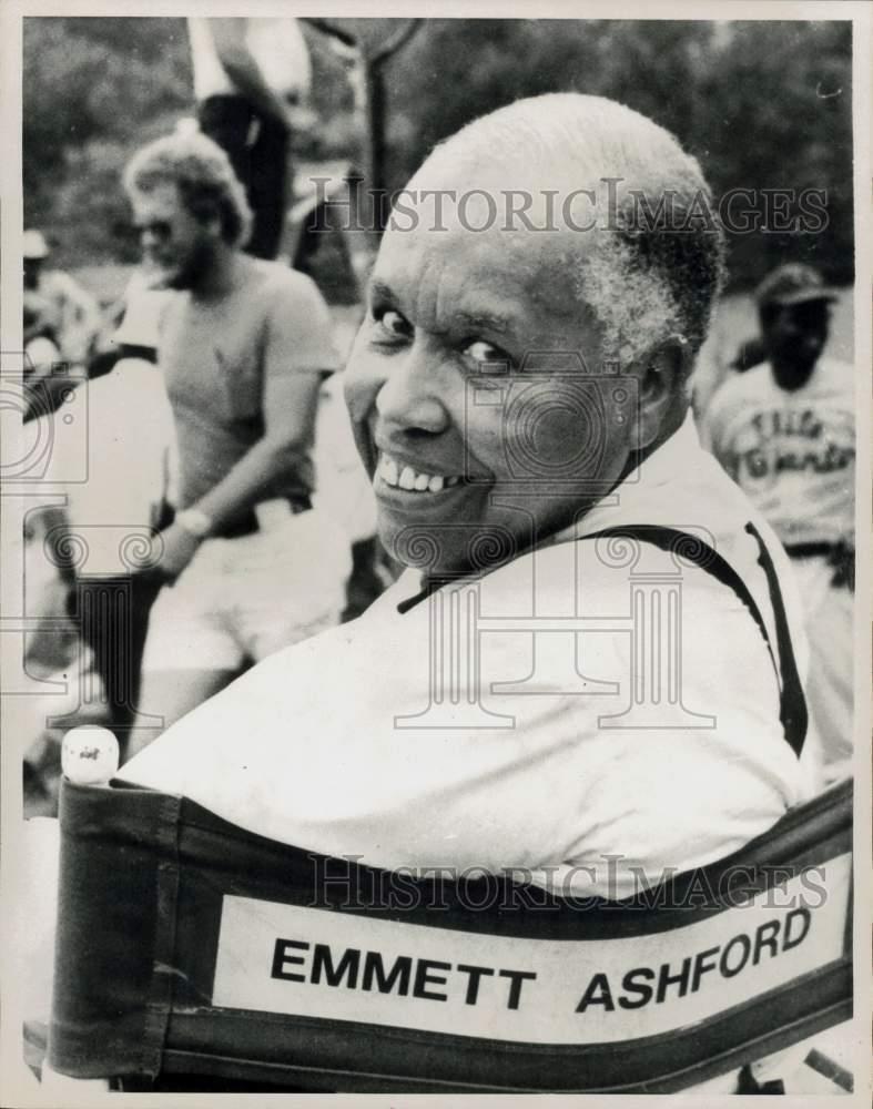 1975 Press Photo Major League Umpire Emmett Ashford on Movie Set, Macon, Georgia