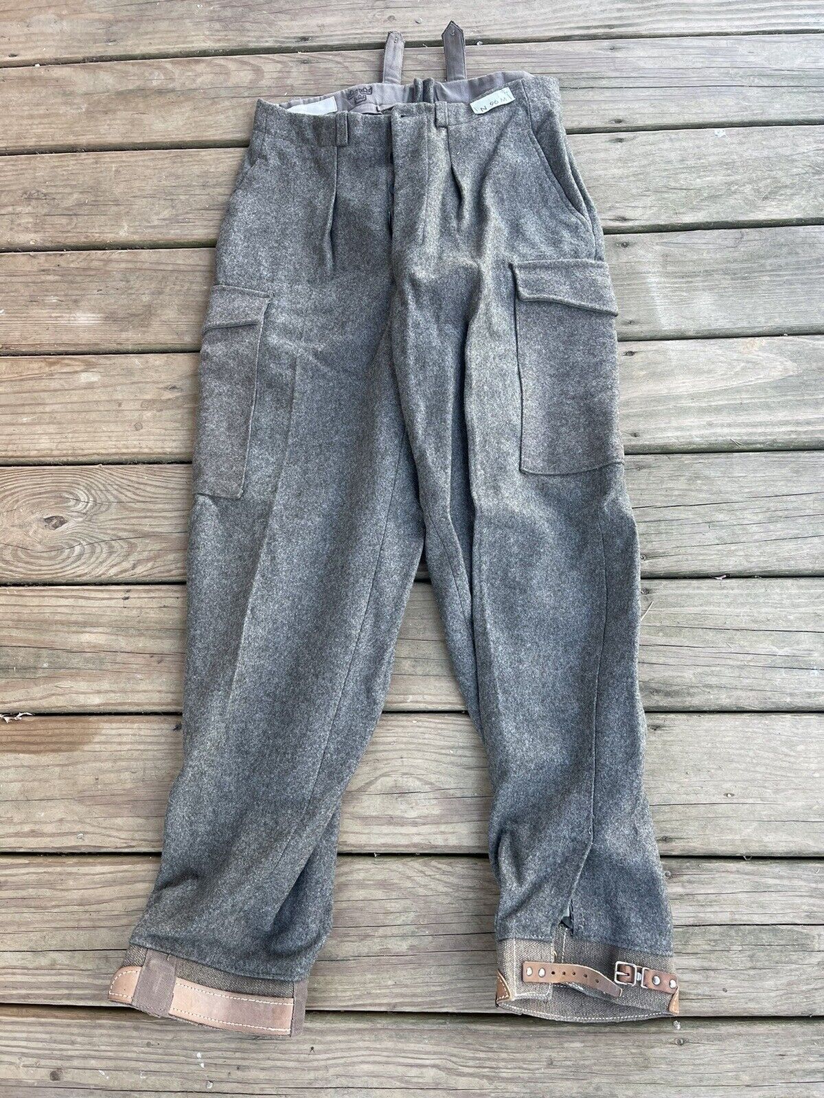 vintage NOS swedish WWII army pants WOOL sweden military CARGO trousers winter